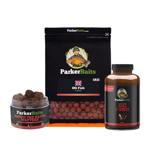 Day Session Pack: a ParkerBaits boilie bag, a hook bait tub and a liquid bottle