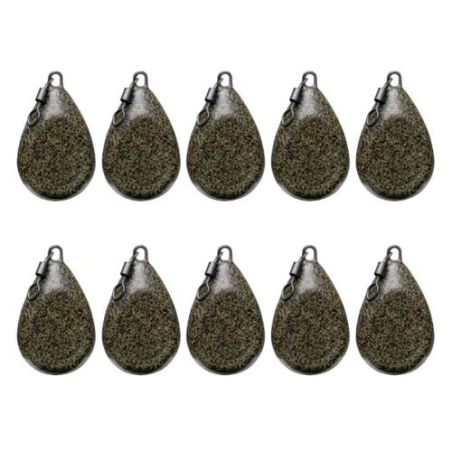 Flat Pear Leads Bulk Pack: ten flat pear carp leads