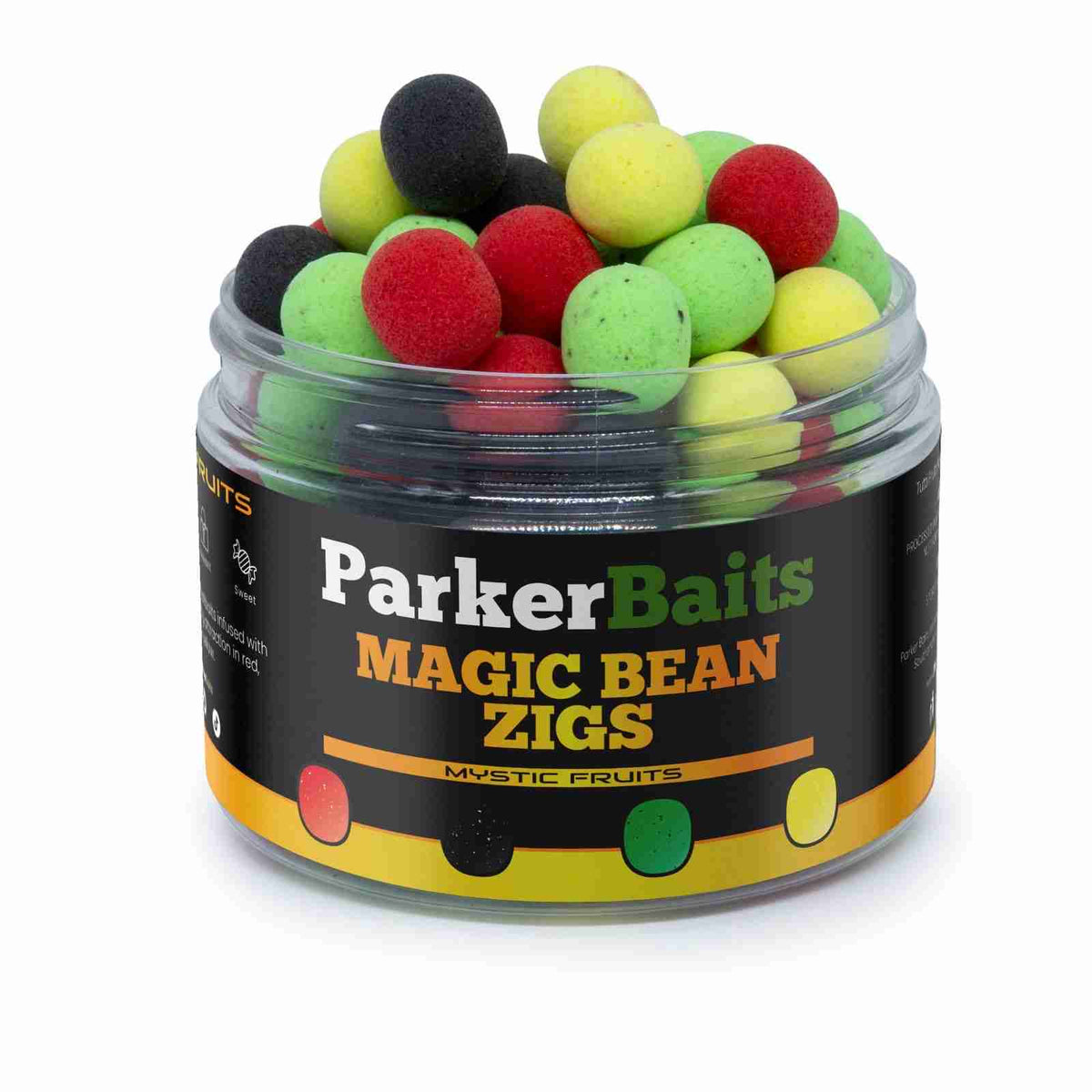 Magic Bean Zigs – Mystic Fruits 13mm, tub of multicoloured zig baits
