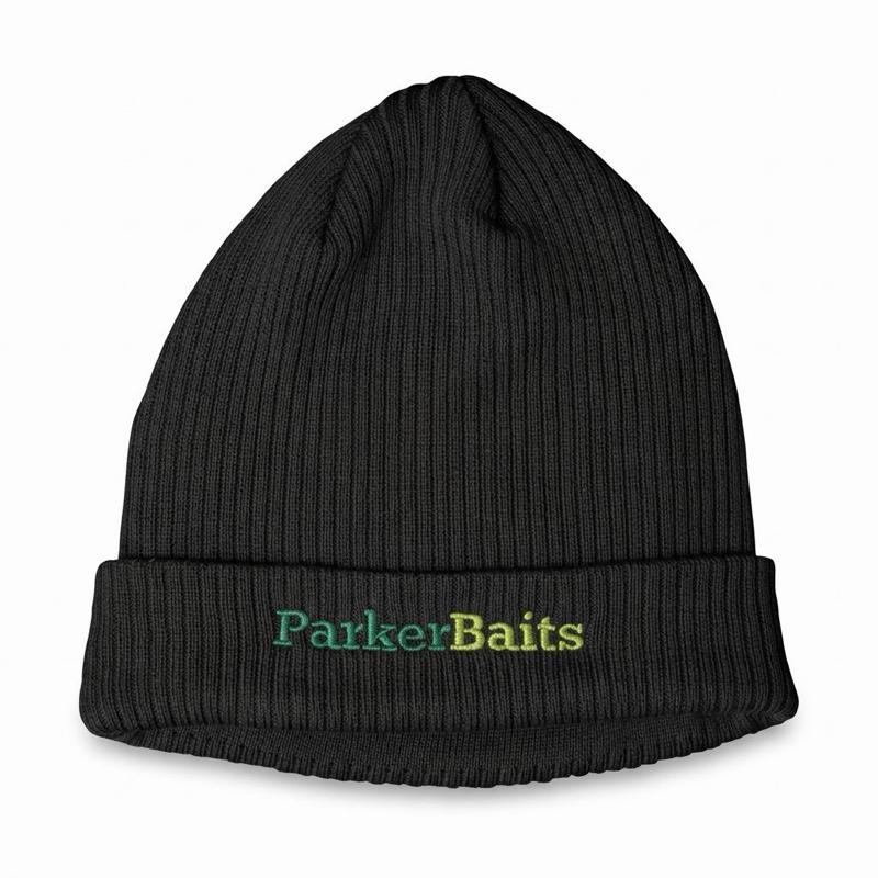 ParkerBaits embroidered logo beanie in black